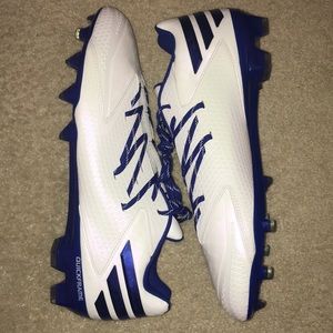 NWOB Men’s Adidas Football cleats blue white sz 15